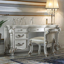 Vendome - Vanity Desk - Beige Synthetic Leather & Antique Pearl