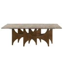 Oleia - Dining Table With Engineered Marble - Natural Marble & Walnut