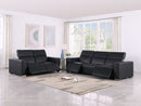 1208 - Leather Reclining Set (Sofa & Loveseat With Four Power Recliners)