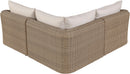 Seacrest - Olefin Water Resistant Fabric And Wicker 3 Piece Outdoor Patio Modular Sectional