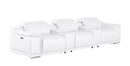 2679 - Genuine Leather Sofa With 3 Power Recliners & Dual Storage Consoles