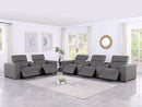 1208 - Modular Leather Sofa Loveseat With 6 Recliners And Power Headrests