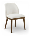 Valeo - Linen Textured Fabric Upholstered Dining Chair (Set of 2) - Painted Brown Base