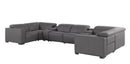1208 - 8 Piece Modular Leather Sectional With 2 Power Recliners & Power Headrests