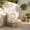 Seacrest - Olefin Water Resistant Fabric And Wicker Outdoor Patio Armless Chair
