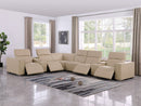 1208 - 8 Piece L Shaped Leather Sectional With 4 Power Recliners & Power Headrests