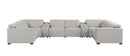 1208 - 8 Piece U Shaped Leather Sectional With 4 Power Recliners & Power Headrests