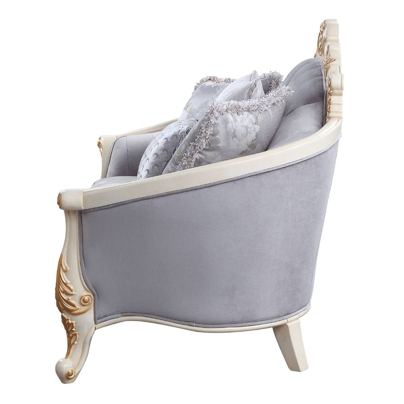 Galelvith - Sofa With 6 Pillow - Gray Fabric