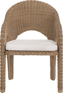 Seacrest - Olefin Water Resistant Fabric And Wicker Outdoor Patio Dining Chair