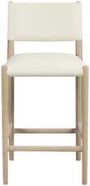 Andie - Vegan Leather Upholstered Counter Stool - Natural Base