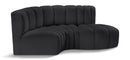 Arc - Faux Leather 3 Piece Modular L-Shaped Sofa