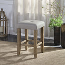 Charnell - Counter Height Stool (Set of 2) - Gray Synthetic Leather & Oak