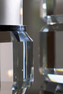 Brentley - Candle Holder Set (Set of 2) - Clear / Silver Finish