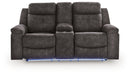 Brysonview - Double Reclining Loveseat With Console - Charcoal