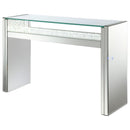 Edna - Mirrored Acrylic Console Table LED Lighting - Silver