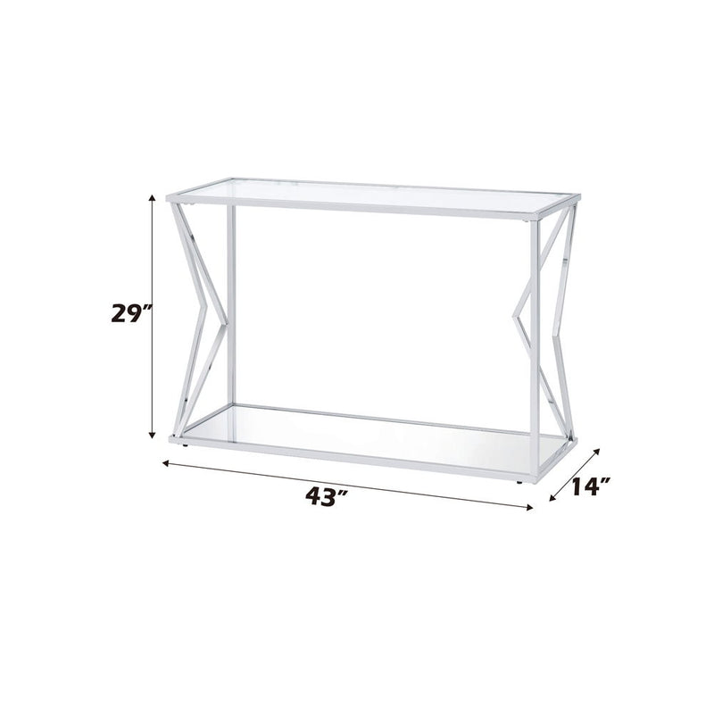 Virtue - Sofa Table - Clear Glass & Chrome