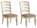 Realyn - Dining UPH Side Chair (Set of 2) - Ladderback - Chipped White