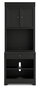 Beckincreek - Bookcase With Door Hutch - Black