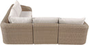 Seacrest - 123.25" Olefin Water Resistant Fabric And Wicker 4 Piece Outdoor Patio Modular Sectional