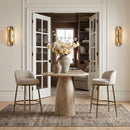Ferro - Performance Fabric Upholstered Bar Stool - Antique Brass