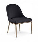 Ferro - Upholstered Dining Side Chair With Brushed Gold Legs