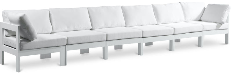 Nizuc - Outdoor Patio 6 Seat Modular Sofa With White Frame