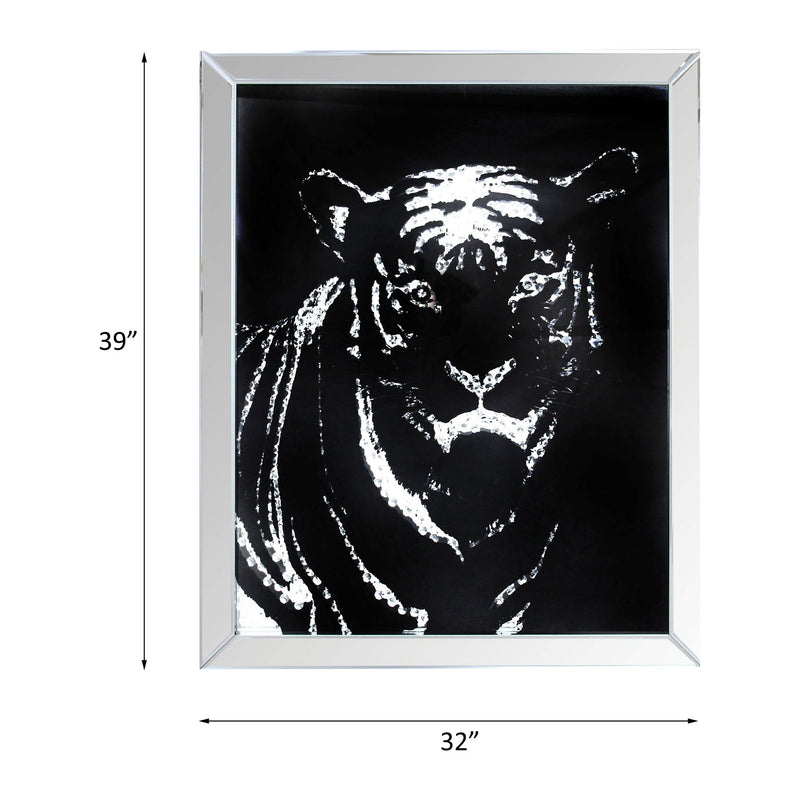 Talisha - Wall Art - Mirrored & Faux Crystal Tiger