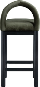 Conrad - Velvet Counter Stool With Black Legs