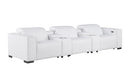 1208 - Leather Sofa With 3 Power Recliners And Two Storage Consoles