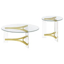 Janessa - Acrylic Coffee And End Table Set