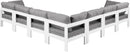 Nizuc - Outdoor Patio 7 Piece Modular Sectional With White Frame