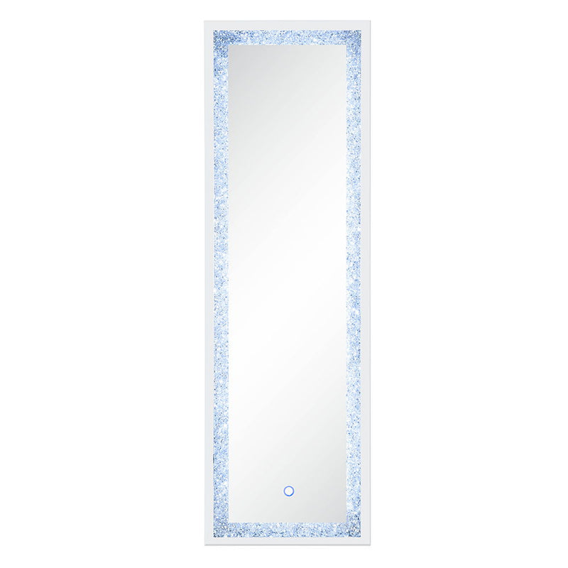 Noralie - 60" Floor Mirror With LED - Mirrored & Faux Diamonds