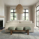 Woodcrest - Vegan Leather Upholstered Bench - Painted Brown Walnut Base