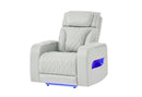 U8611 - Power Recliner With Power Headrest And LED - Silver