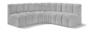 Arc - Boucle Fabric 4 Piece Corner Modular Sofa
