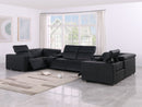 1208 - 8 Piece U Shaped Leather Sectional With 4 Power Recliners & Power Headrests