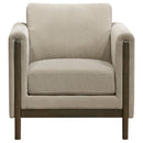 Islington - Fabric Upholstered Panel Arm Accent Chair - Taupe