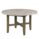 Karsen - Dining Table With Marble Top - Natural Marble Top & Rustic Oak