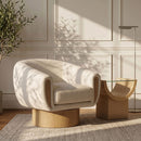 Avella - Interwoven Fabric Swivel Accent Chair - Light Brown Base