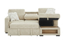 U0222 - Pull Out Sofa Bed With Speaker And 2 Pillows - Cream