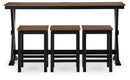 Wildenauer - Rectangular Dining Room Counter Table Set (Set of 4) - Brown / Black