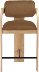 Cedra - Velvet Performance Fabric Upholstered Counter Stool - Natural Frame