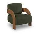 Cedra - Velvet Performance Fabric Upholstered Accent Chair - Brown Frame