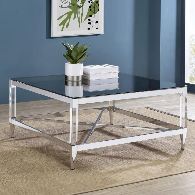 Lindley - Square Tempered Mirror Acrylic Table