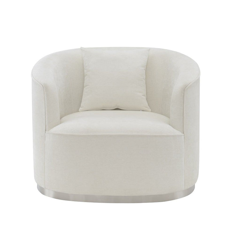 Odette - Chair With Pillow - Beige Chenille