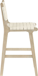 Entwine - Vegan Leather Upholstered Counter Stool - Painted Natural