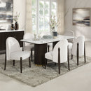 Clayten - Dining Table With Marble Top - White Natural Marble Top & Espresso