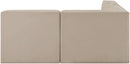Rummi - Armless Velvet Performance Fabric Upholstered 4 Piece Modular Sectional