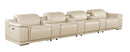 9762 - 7-Piece Italian Top Grain Leather Power Reclining Sofa With 4 Power Recliners - Beige
