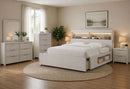 Sadie / Mariah - 5 Piece King Bedroom Set (Bed, Dresser & Mirror, Nightstand, Chest) - Beige